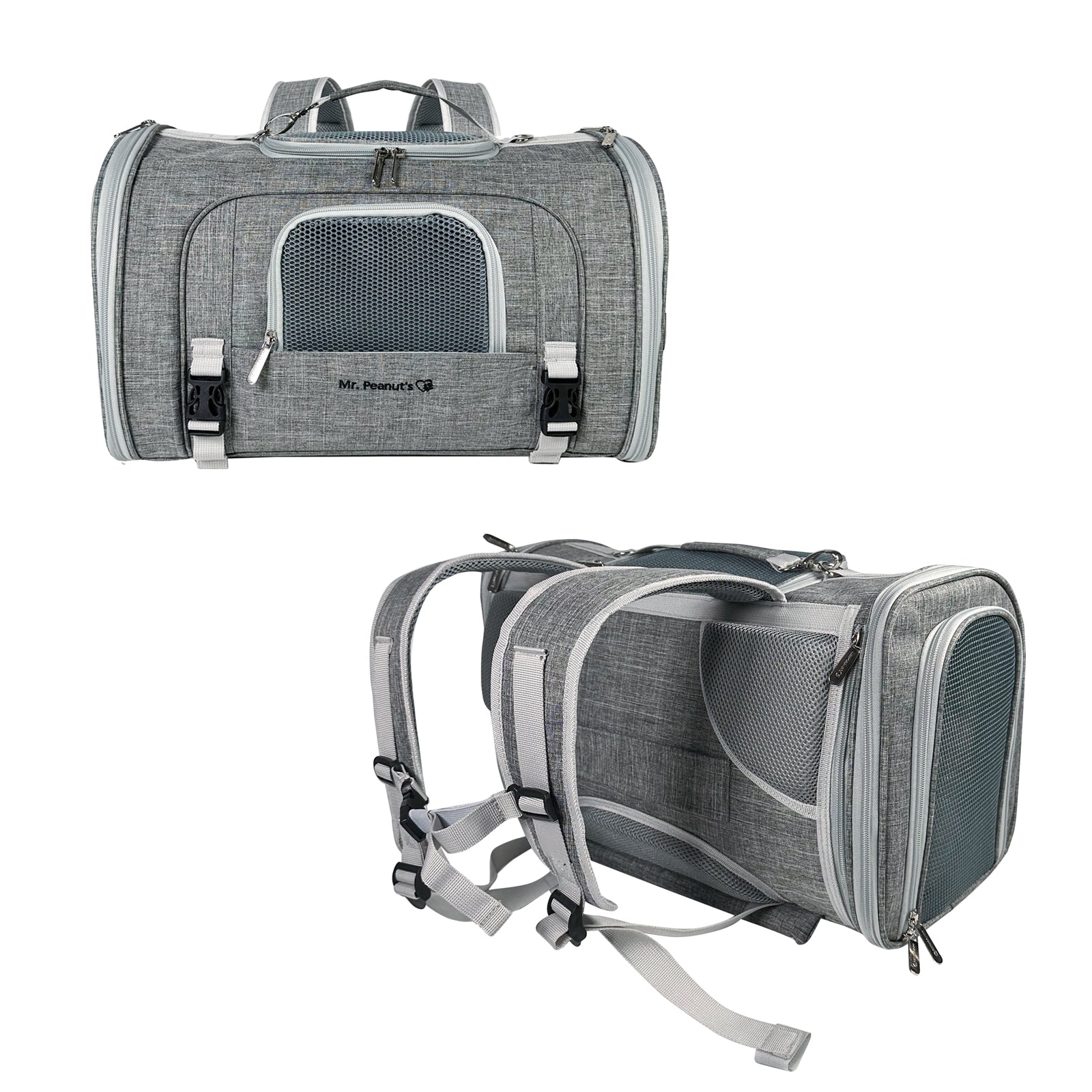 Mr. Peanut's Monterey Series Airline Compliant Horizontal Backpack Pet Carrier