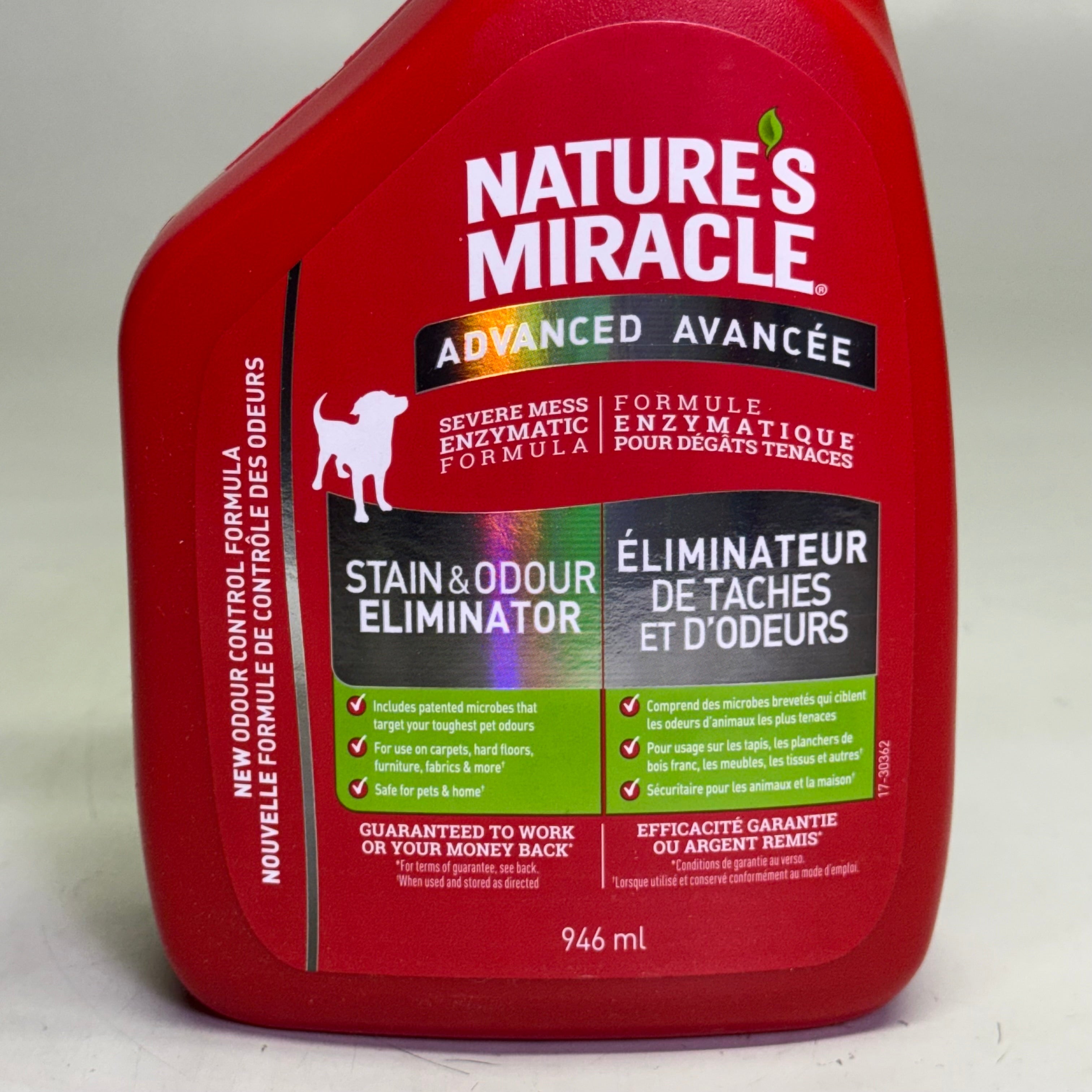 NATURE'S MIRACLE (2 PACK) Advanced Stain & Odour Eliminator 946 ml, Red