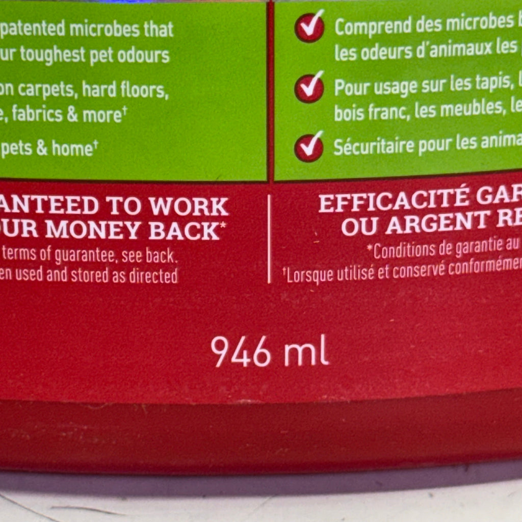 NATURE'S MIRACLE (2 PACK) Advanced Stain & Odour Eliminator 946 ml, Red