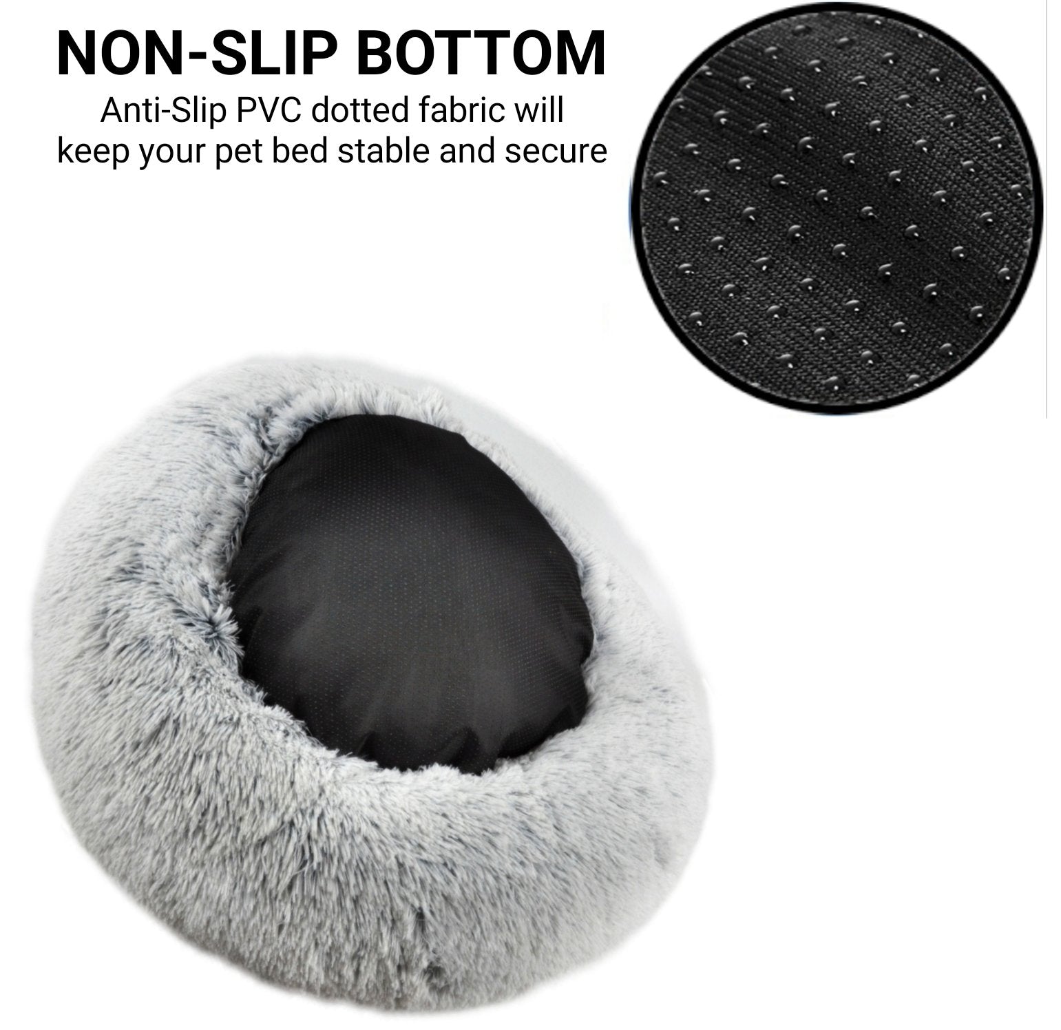 Mr. Peanut's 28" OrthoPlush® Pet Bed - Snowflake White Two Tone
